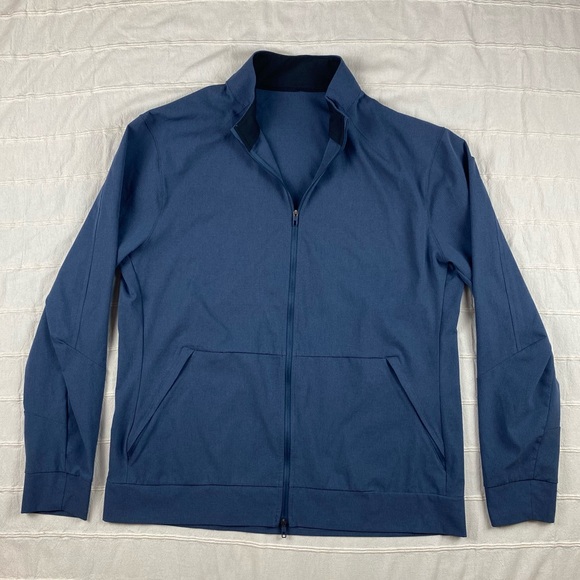 Lululemon Airing Easy Jacket Men's Size XL Mach Blue Full Zip Athleisure Ripstop - Picture 2 of 10